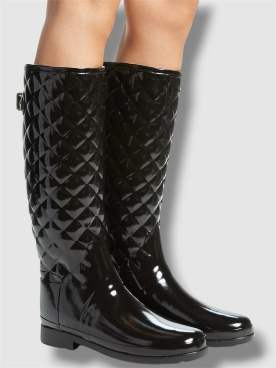 Hunter Shoes - Hunter Original Refined High Gloss Quilted Waterproof Rain Boots (Women) - 9
